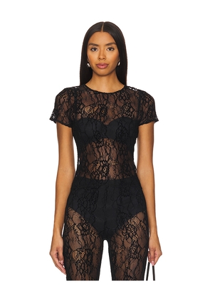 Good American Lace Baby Shirt in Black. Size S. Also in XS.