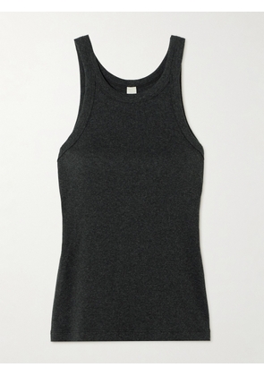 TOTEME - Ribbed Organic Cotton-blend Jersey Tank - Gray - xx small,x small,small,medium,large,x large