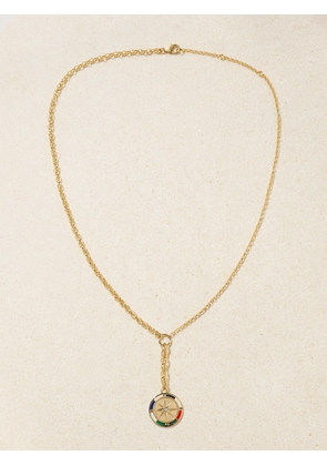 FoundRae - Internal Compass 18-karat Gold, Enamel And Diamond Necklace - One size