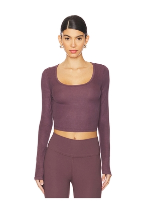 IVL Collective Long Sleeve Cropped Scoop Neck Top in Plum. Size L. Also in XL.