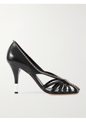 Chloé - Leonie Cutout Embellished Leather Pumps - Black - IT36,IT37,IT37.5,IT38,IT38.5,IT39,IT39.5,IT40,IT40.5,IT41
