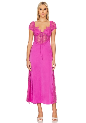 For Love & Lemons Casey Maxi Dress in Fuchsia. Size M. Also in S.