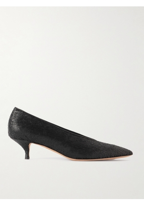 Emme Parsons - Veneto Sequined Leather Pumps - Black - IT35,IT36,IT37,IT38,IT39,IT40,IT41,IT42