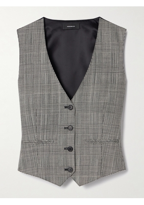 WARDROBE.NYC - Paneled Prince Of Wales Checked Wool And Satin-twill Vest - Gray - xx small,x small,small,medium,large,x large