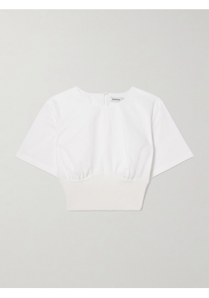 SIMKHAI - Adair Cropped Paneled Cotton-blend Poplin Top - White - x small,small,medium,large,x large