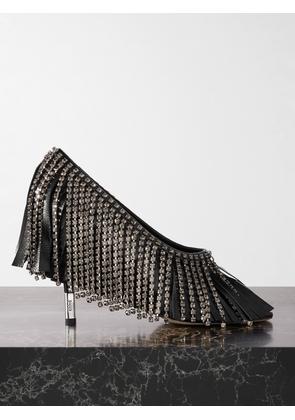 Chloé - Mona Crystal-embellished Fringed Leather Pumps - Black - IT36,IT37,IT37.5,IT38,IT38.5,IT39,IT39.5,IT40