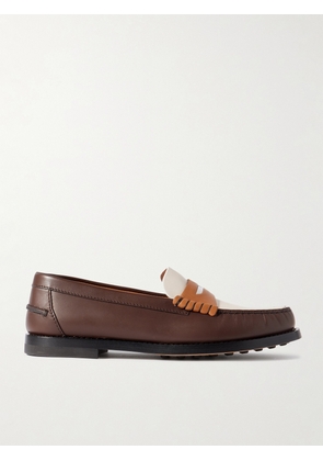 Tod's - Embellished Leather Loafers - Brown - IT36,IT36.5,IT37,IT37.5,IT38,IT38.5,IT39,IT39.5,IT40,IT40.5,IT41,IT41.5,IT42