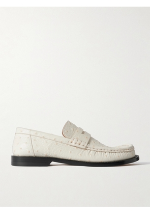 LOEWE - Campo Textured-leather Loafers - Ecru - IT36,IT37,IT38,IT39,IT40,IT41