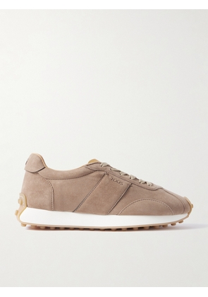 Tod's - T Vintage Embroidered Suede Sneakers - Neutrals - IT35,IT35.5,IT36,IT36.5,IT37,IT37.5,IT38,IT38.5,IT39,IT39.5,IT40,IT40.5,IT41,IT41.5,IT42