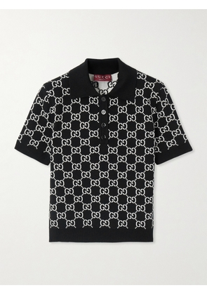 Gucci - Reversible Logo-jacquard Wool-blend Polo Shirt - Black - XXS,XS,S,M,L,XL