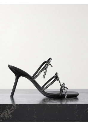 LOEWE - Petal Bow Crystal-embellished Suede Sandals - Black - IT35,IT36,IT37,IT38,IT39,IT40,IT41