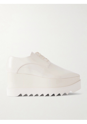 Stella McCartney - Elyse Vegetarian Patent-leather Platform Brogues - Ivory - IT35,IT36,IT36.5,IT37,IT37.5,IT38,IT38.5,IT39,IT39.5,IT40,IT40.5,IT41