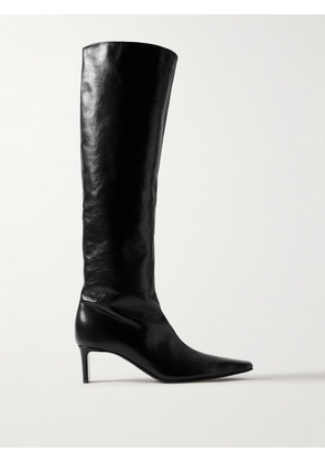 KHAITE - Ona Crinkled-leather Knee Boots - Black - IT36,IT36.5,IT37,IT37.5,IT38,IT38.5,IT39,IT39.5,IT40,IT40.5,IT41
