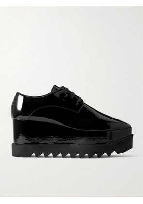 Stella McCartney - Elyse Vegetarian Patent-leather Platform Brogues - Black - IT35,IT35.5,IT36,IT36.5,IT37,IT37.5,IT38,IT38.5,IT39,IT39.5,IT40,IT40.5,IT41