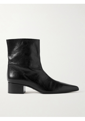 KHAITE - Andee Crinkled-leather Ankle Boots - Black - IT36,IT36.5,IT37,IT37.5,IT38,IT38.5,IT39,IT39.5,IT40,IT40.5,IT41