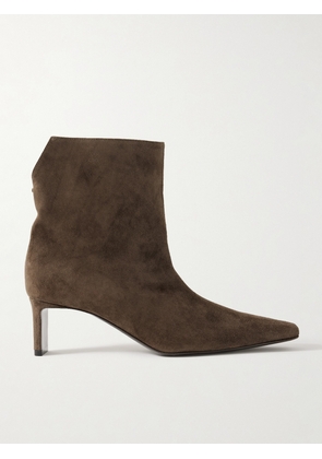 KHAITE - Ona Suede Ankle Boots - Brown - IT35.5,IT36,IT36.5,IT37,IT37.5,IT38,IT38.5,IT39,IT39.5,IT40,IT40.5,IT41,IT41.5