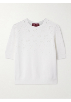 Gucci - Pointelle-knit Cotton Sweater - White - XXS,XS,S,M,L,XL,XXL
