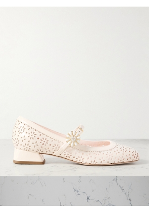 Roger Vivier - New Très Vivier Perforated Leather Mary Jane Pumps - White - IT36,IT37,IT37.5,IT38,IT38.5,IT39,IT40.5,IT41,IT41.5,IT42