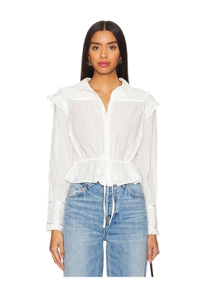 Free People Solid Daybreak Blouse in White. Size L. Also in S, M, XL.