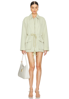 GRLFRND Tech Gabardine Parka Jacket in Olive. Size L. Also in M, XL.