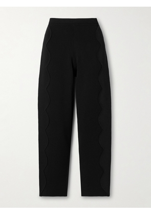 Ulla Johnson - Asher Scalloped Knitted Straight-leg Pants - Black - x small,small,medium,large,x large