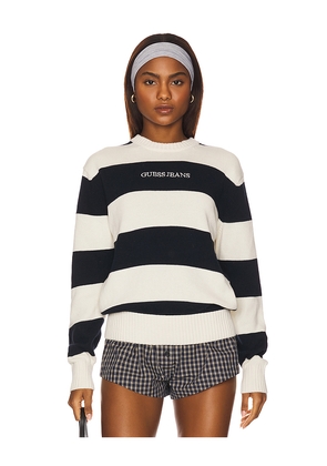 Guess Jeans Long Sleeve Striped Sweater in Cream. Size L. Also in XS, S, M, XL/1X.