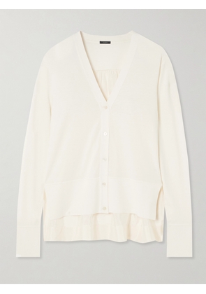 Joseph - Cotton And Silk-blend And Silk-habotai Cardigan - Ivory - x small,small,medium,large,x large