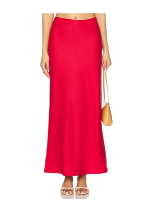 FAITHFULL THE BRAND Elise Skirt in Red. Size L. Also in XS, S.
