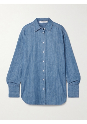 Another Tomorrow - Oversized Organic Cotton-chambray Shirt - Blue - x small,small,medium,large,x large