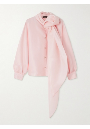Loro Piana - Patricia Tie-neck Silk-organdy Blouse - Pink - IT36,IT38,IT40,IT42,IT44,IT46,IT48,IT50