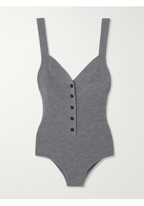 Maria McManus - Ribbed Merino Wool Bodysuit - Gray - x small,small,medium,large