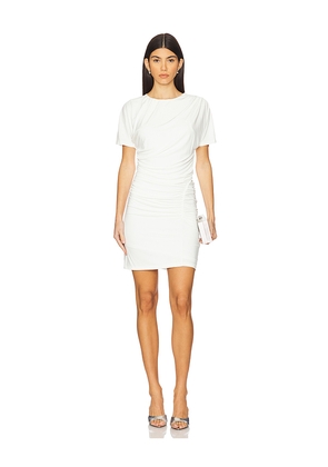 SIMKHAI Kiko Short Sleeve Mini Dress in Ivory. Size L. Also in XS, S, M.