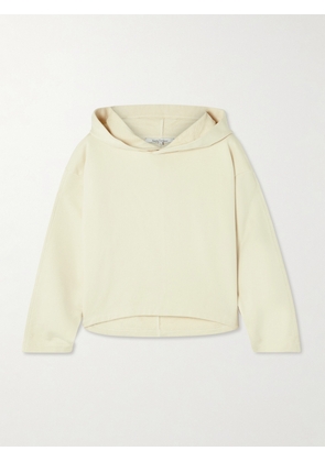 Another Tomorrow - Cropped Organic Cotton-blend Jersey Hoodie - Cream - x small,small,medium,large,x large
