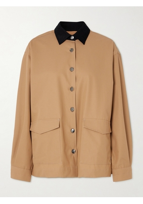 Maria McManus - Corduroy-trimmed Organic Cotton-twill Jacket - Brown - x small,small,medium,large