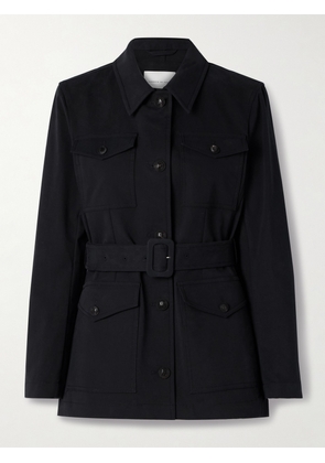 Veronica de Piante - Amelia Belted Cotton-blend Jacket - Blue - IT36,IT38,IT40,IT42,IT44,IT46