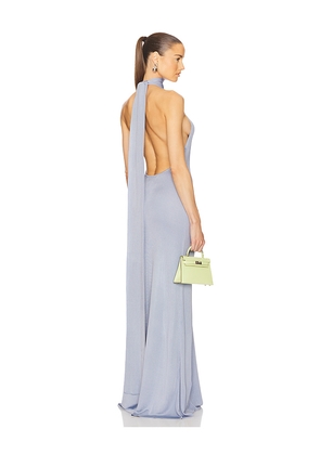 Helsa Novie Maxi Knit Dress in Baby Blue. Size L. Also in M, XL.