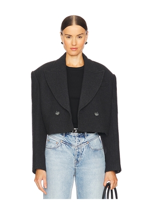 GRLFRND x Emily Gemma The Short Coat in Grey. Size L. Also in M, XL.