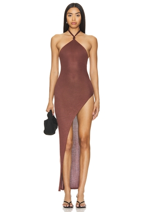 Flook The Label Prisha Dress in Brown. Size L. Also in S, M, XL.
