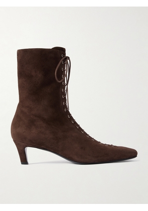 TOTEME - Lace-up Suede Boots - Brown - IT36,IT37,IT38,IT39,IT40,IT41,IT42