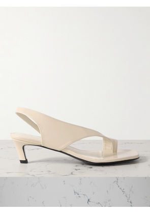 TOTEME - Crinkled-leather Sandals - Cream - IT35,IT36,IT37,IT38,IT39,IT40,IT41,IT42