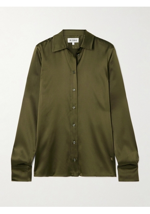 ÉTERNE - Constance Silk-blend Satin Shirt - Green - XS/S,M/L,L/XL