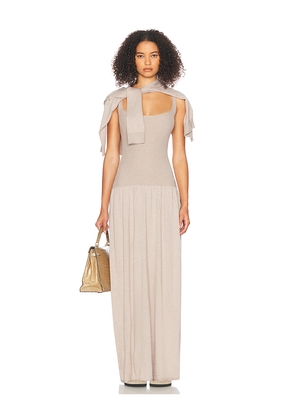 Helsa Maddison Maxi Knit Dress in Taupe. Size L. Also in S, M, XL.