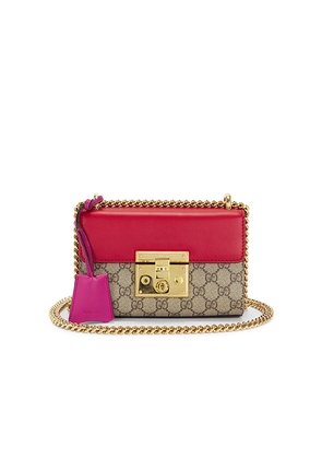 FWRD Renew Gucci Padlock Shoulder Bag in Beige.