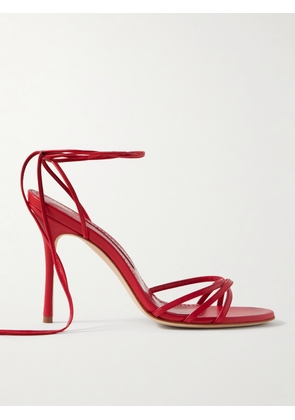 Manolo Blahnik - Leva 105 Leather Sandals - Red - IT36,IT36.5,IT37,IT37.5,IT38,IT38.5,IT39,IT39.5,IT40,IT40.5,IT41,IT41.5,IT42