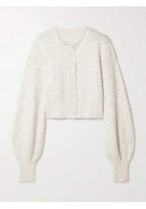 Zimmermann - Crush Faux Pearl-embellished Alpaca-blend Cardigan - Cream - 00,1,2,3,4