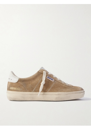 Golden Goose - Soul-star Distressed Leather-trimmed Suede Sneakers - Brown - IT36,IT37,IT38,IT39,IT40,IT41,IT42