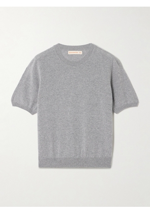 &Daughter - Emer Cropped Cashmere And Cotton-blend T-shirt - Gray - x small,small,medium,large,x large