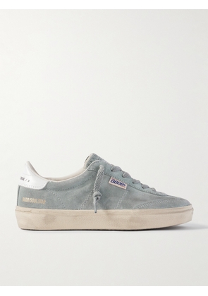 Golden Goose - Soul-star Distressed Leather-trimmed Suede Sneakers - Gray - IT36,IT37,IT38,IT39,IT40,IT41,IT42