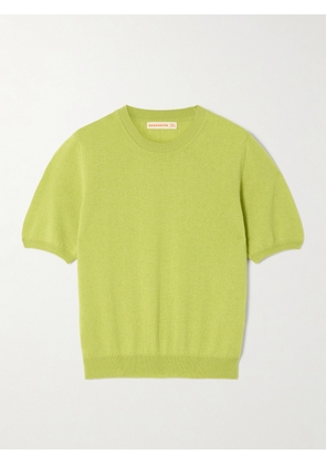 &Daughter - Emer Cropped Cashmere And Cotton-blend T-shirt - Green - x small,small,medium,large,x large