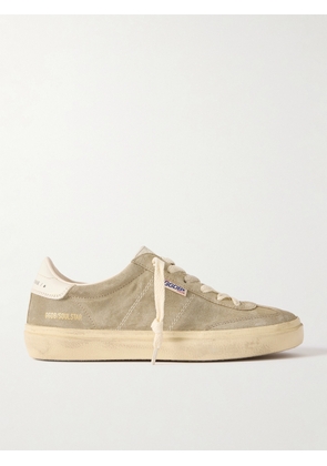 Golden Goose - Soul-star Distressed Leather-trimmed Suede Sneakers - Brown - IT36,IT37,IT38,IT39,IT40,IT41,IT42